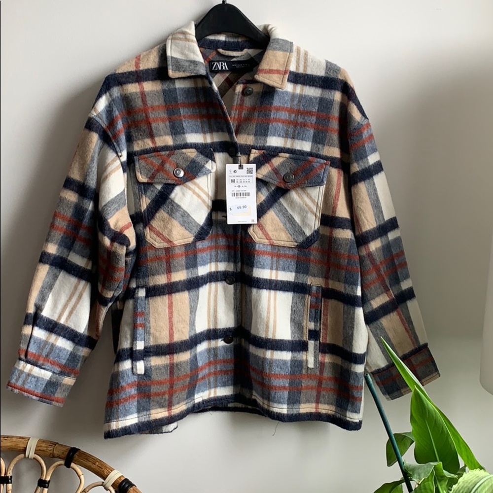 NWT Zara plaid shirt / jacket “shacket” (M)